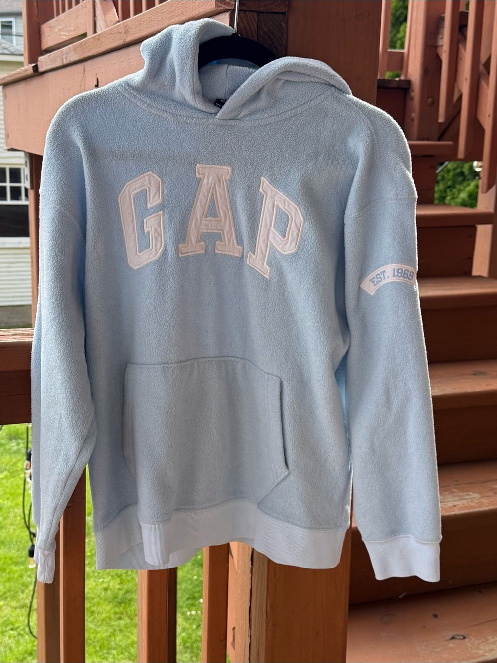 GAP Pale Blue Plush Hooded Sweatshirt